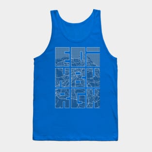 Edinburgh, Scotland City Map Typography - Blueprint Tank Top